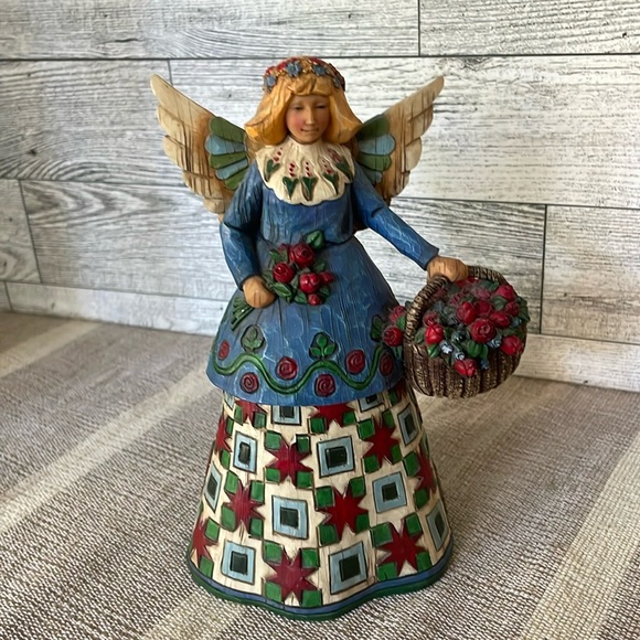 Jim Shore Heartwood Creek Garden Angel with‎ Basket of Flowers Figurine - Picture 1 of 6